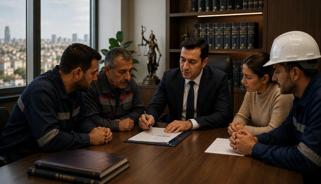 İşe İade Davası işe iade davası gaziantepde işçiler ile konuşan avukat abdulkadir akıllar